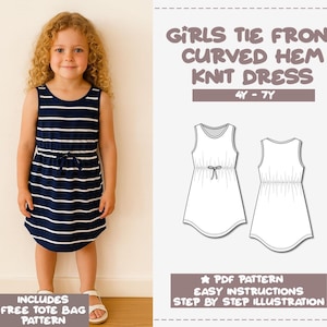 girls dress pattern knit etsy Knitted Dresses Patterns for Girls