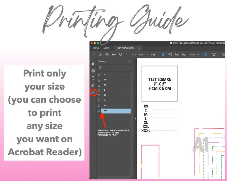 Patterns For Less printing guide.