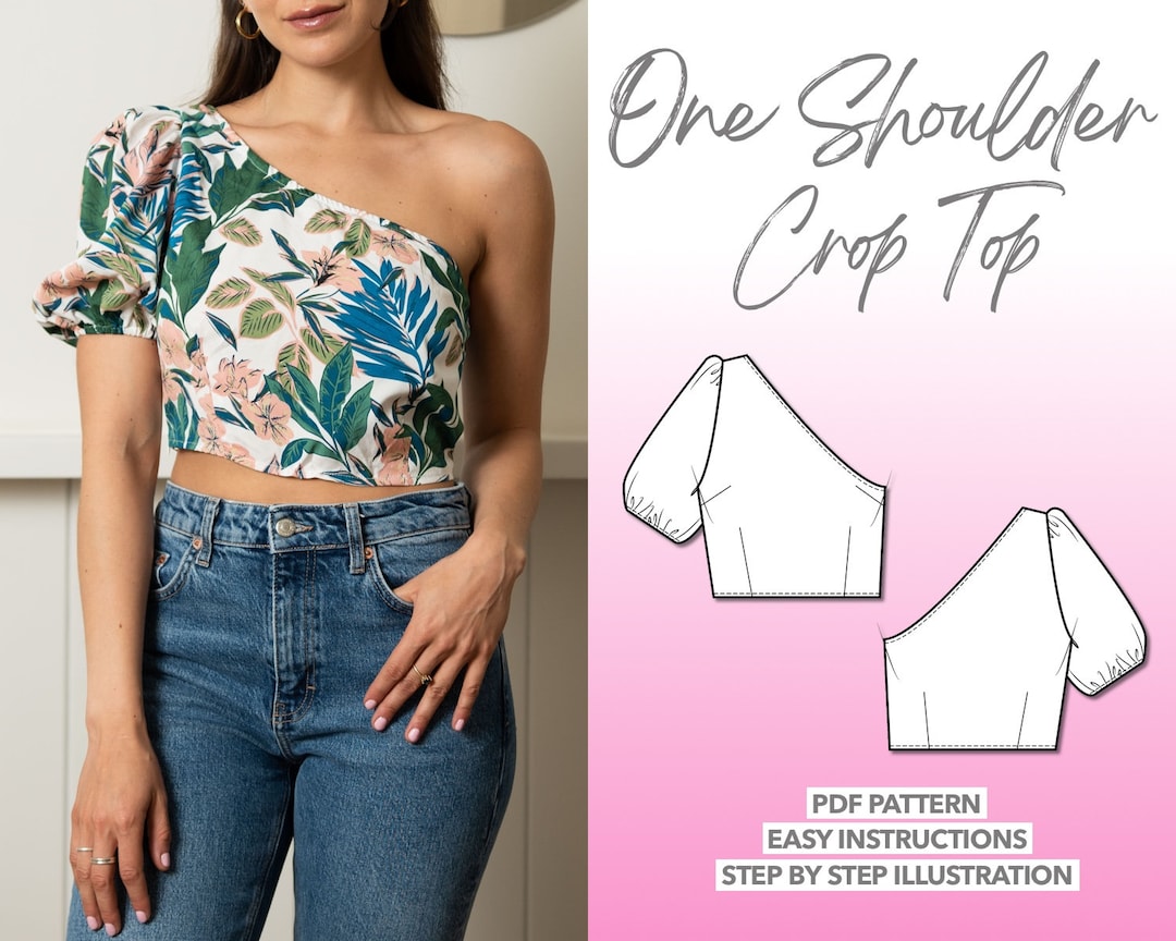 Top Sewing Pattern One Shoulder Top Pattern Women Top Sewing Pattern