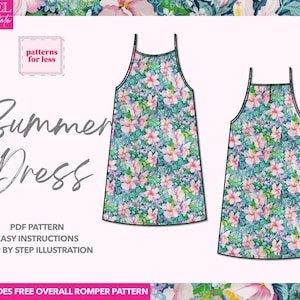 Summer Dress Sewing Pattern Women Dress Pattern Easy Dress PDF Pattern Beginner Sewing Dress Pattern Mini Dress Easy Dress Pattern PDF Dress
