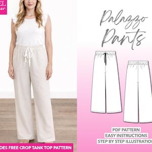 Naaipatroon Palazzo-broek, wijde pijpen (pdf-patroon)