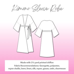 Robe Sewing Pattern Kimono Sleeve Robe Pattern Women Sewing Pattern ...