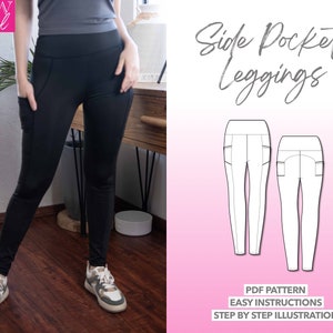 Ladies Crossover Waistband Leggings Sewing Pattern Garment Grading Pattern