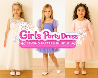 Girls Party Dress Sewing Pattern Bundle (PDF Download)