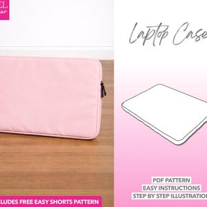 Padrão de costura para bolsa de laptop de 14", com zíper (padrão em PDF)