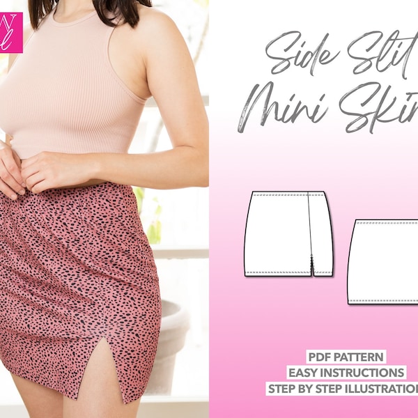 Slit Skirt Sewing Pattern - Etsy