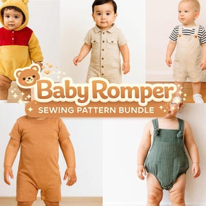 Bundel met naaipatroon babyromper: 0-24 maanden (pdf-download)