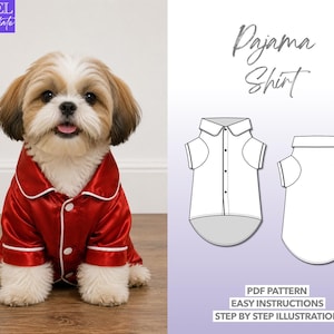 Naaipatroon voor een hondenpyjamashirt (PDF, maten XS t/m 5XL)