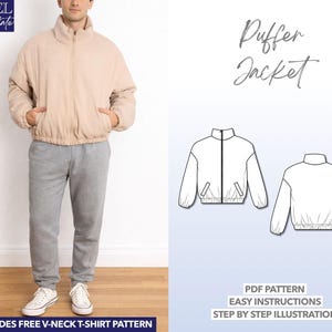 Naaipatroon heren donsjack (S-XXL) - pdf-download