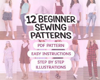Beginner Sewing Pattern Bundle (XS-XXXL) - PDF Download
