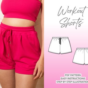 Shorts Sewing Pattern Gym Shorts Pattern Workout Shorts Sewing Pattern Women Shorts Sewing Pattern Summer Shorts PDF Pattern