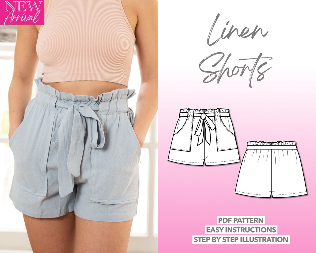 Shorts Sewing Pattern Pocket Shorts PDF Pattern Linen Shorts Etsy