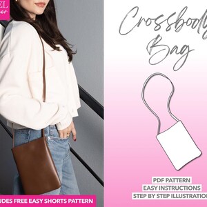 Mini Crossbody Bag Schnittmuster Tasche PDF Pattern Handytasche Schnittmuster Schultertasche Schnittmuster kleine Geldbörse Schnittmuster Ledertasche Schnittmuster