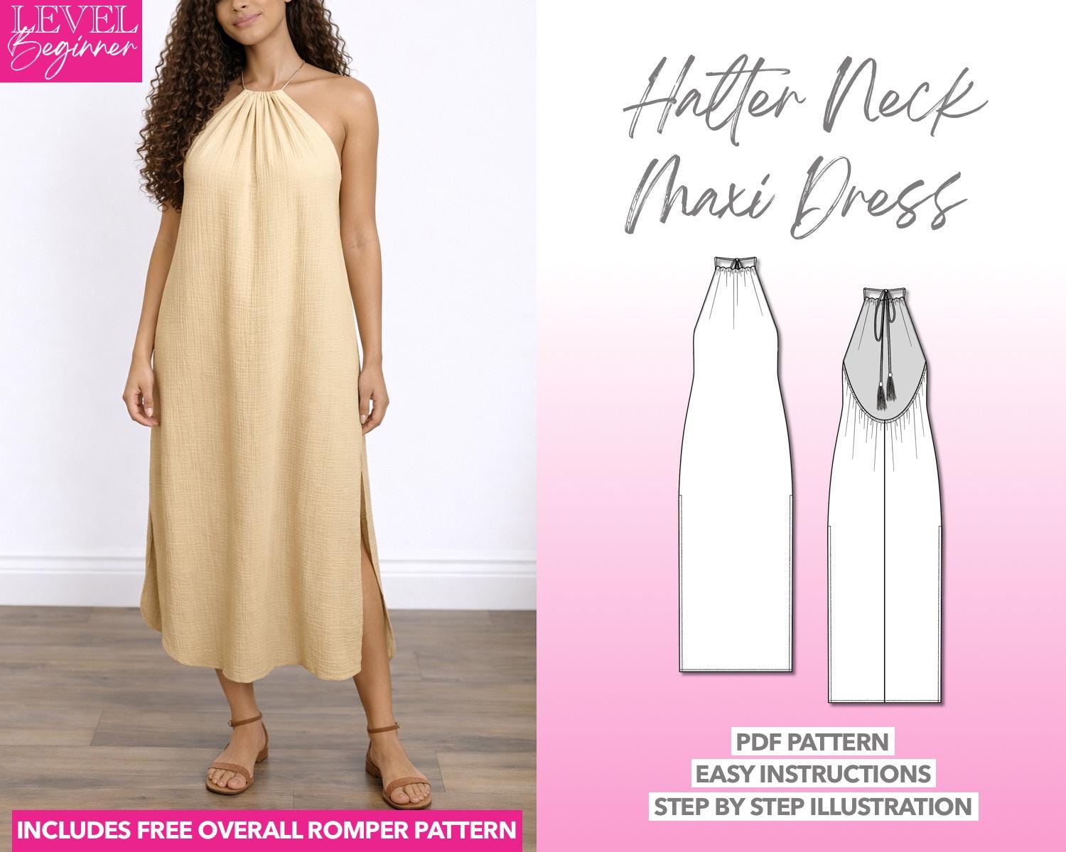 halter party dresses for women Women's Halter Neck Ruched Split Evening Dress main image 1