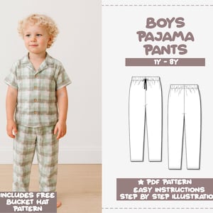 Boys Pajama Pants Sewing Pattern (1Y-8Y) (PDF Pattern)