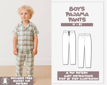 Boys Pajama Pants Sewing Pattern (1Y-8Y) (PDF Pattern)