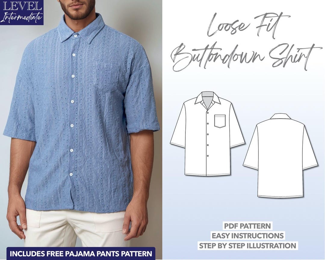 Patron de couture de chemise homme Patron de chemise à épaules