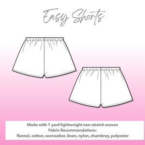 Shorts Sewing Pattern Elastic Shorts Pattern Easy Shorts PDF Sewing ...