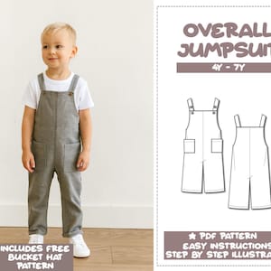 Patrón de costura de mono para niño pequeño (4 a 7 años) (patrón PDF)