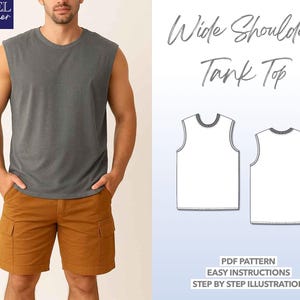 Men's Wide Shoulder Tank Top Sewing Pattern (PDF Pattern)