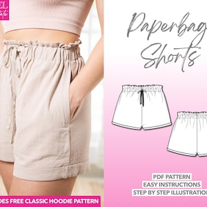 Shorts Sewing Pattern Paperbag Shorts Pattern Summer Shorts Sewing Pattern Wide Leg Shorts Pattern Women Shorts Sewing Pattern Linen Shorts