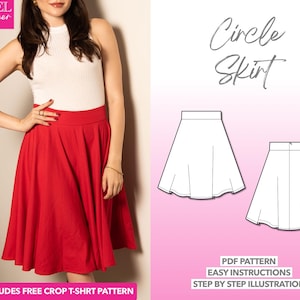 Skirt Sewing Pattern Circle Skirt PDF Pattern Women Sewing Pattern Midi Skirt Pattern Long Skirt Sewing Pattern Midi Circle Skirt Pattern