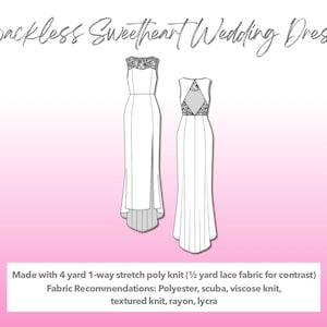 Wedding Dress Sewing Pattern Backless Dress Sweetheart Dress PDF ...