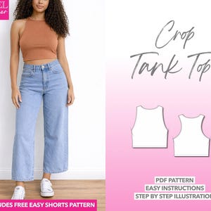 Crop Tank Top Sewing Pattern: Easy PDF Download (XS-XXXL)
