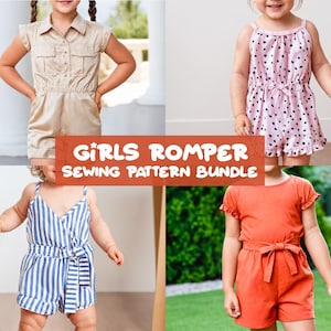 Girls Romper Sewing Patterns 1Y-8Y Kids Romper Pattern Playsuit Sewing Pattern Kids Sewing Pattern Kids Overall Sewing Pattern Girls Overall