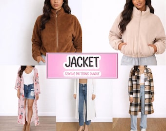 Bundel naaipatroon jasje: kimono, bomberjack, puffer, vest (pdf-download XS-XXXL)