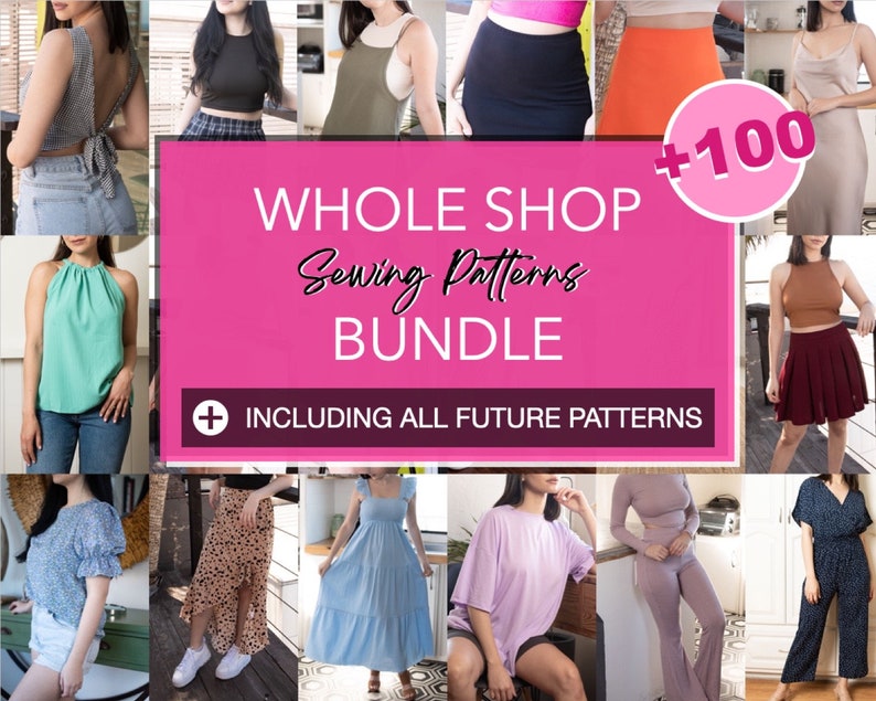 Whole Shop Bundle featuring 100+ sewing patterns
