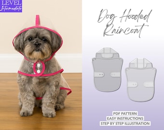 Dog Hooded Raincoat Sewing Pattern: Pet Outerwear (PDF Pattern XS-XXL)