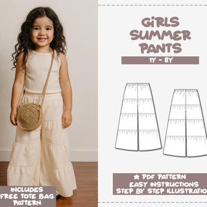 Girls Boho Ruffle Pants Sewing Pattern (1Y-8Y) (PDF Pattern)