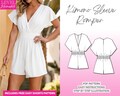 Romper Sewing Pattern Kimono Sleeve Romper Pattern Women Sewing Pattern Surplice Romper PDF Pattern Summer Playsuit Sewing Pattern Easy PDF