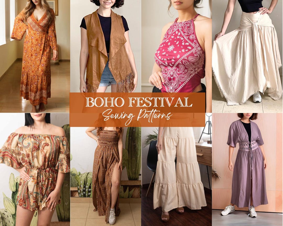 Boho Festival Sewing Patterns Dress Pattern Top Sewing Pattern Romper ...