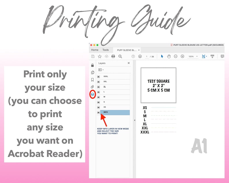 Patterns For Less printing guide.