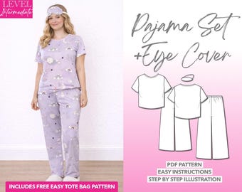 Pajama Set Sewing Pattern: Sleepwear Loungewear (PDF Pattern XS-XXXL)