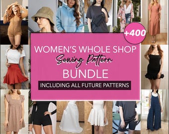 400種類以上の女性用裁縫パターン集：ドレス、トップス、アウターウェア XS～XXXL（PDF）