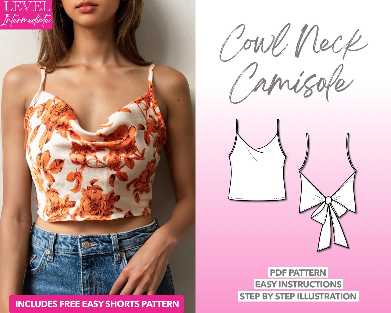 Top mit wasserfallausschnitt