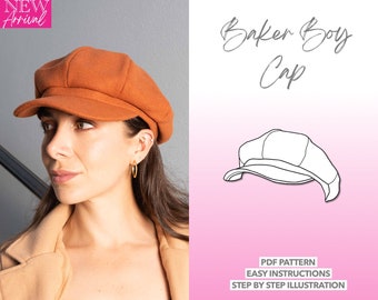 Baker Boy Cap Sewing Pattern Unisex Trendy Hat PDF Pattern Newsboy Hat Accessories PDF Pattern