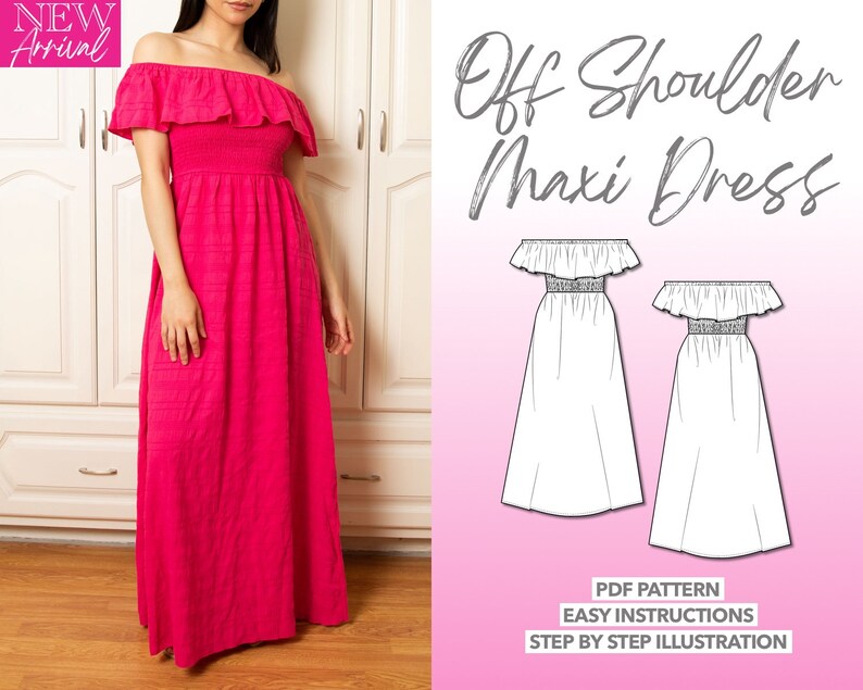 Off the shoulder maxi dress cheap pattern
