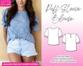 Puff Sleeve Blouse Sewing Pattern Blouse PDF Pattern Women Top Sewing Pattern Cottagecore Top Pattern Milkmaid Top Pattern Puff Sleeve Top