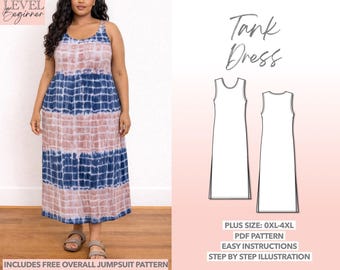 Linen Dress Pattern PDF - Midi Dress Pattern, Plus Size Sewing, Beginner  Dress PDF, Simple Dress Pattern, Plus Sized Pattern - Etsy