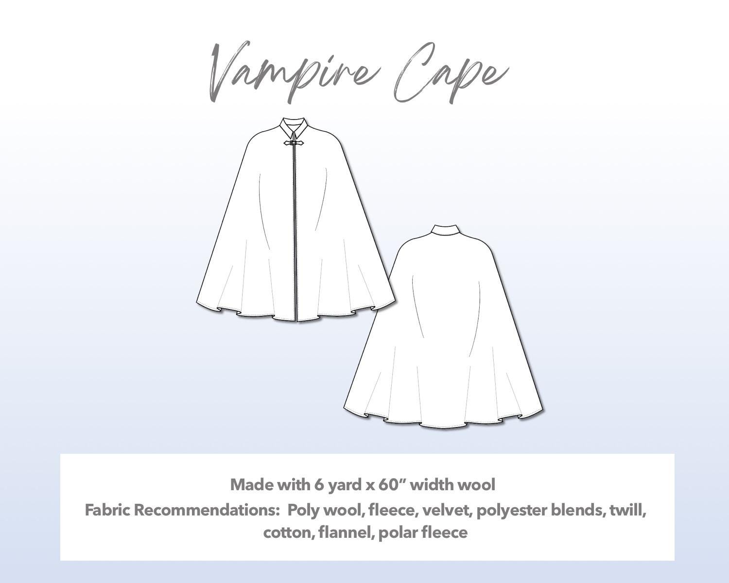 Mens Vampire Cape Sewing Pattern (PDF Download) - Etsy