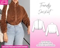 Bomber Crop Jacket Sewing Pattern: PDF Download (XS-XXXL) + Bonus Shorts Pattern