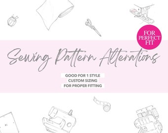 Alterations Sewing Pattern Tailoring Service Customize Sewing Pattern Personalized Fit Pattern Alterations Women PDF Sewing Pattern