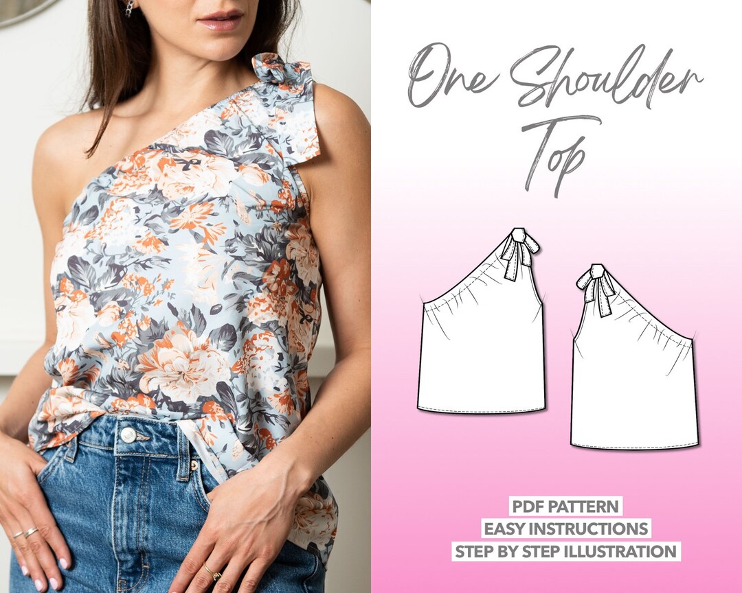 One Shoulder Top Sewing Pattern Summer Top Pattern Women Etsy