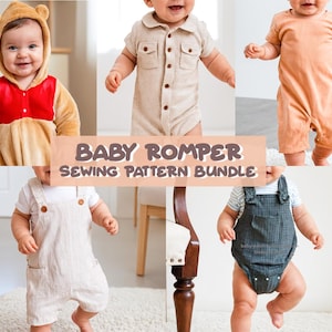Baby Romper Sewing Patterns 0M-24M Baby Onesie Pattern Baby Sewing Pattern Newborn Romper Pattern Baby Sewing Pattern Newborn Sewing Pattern