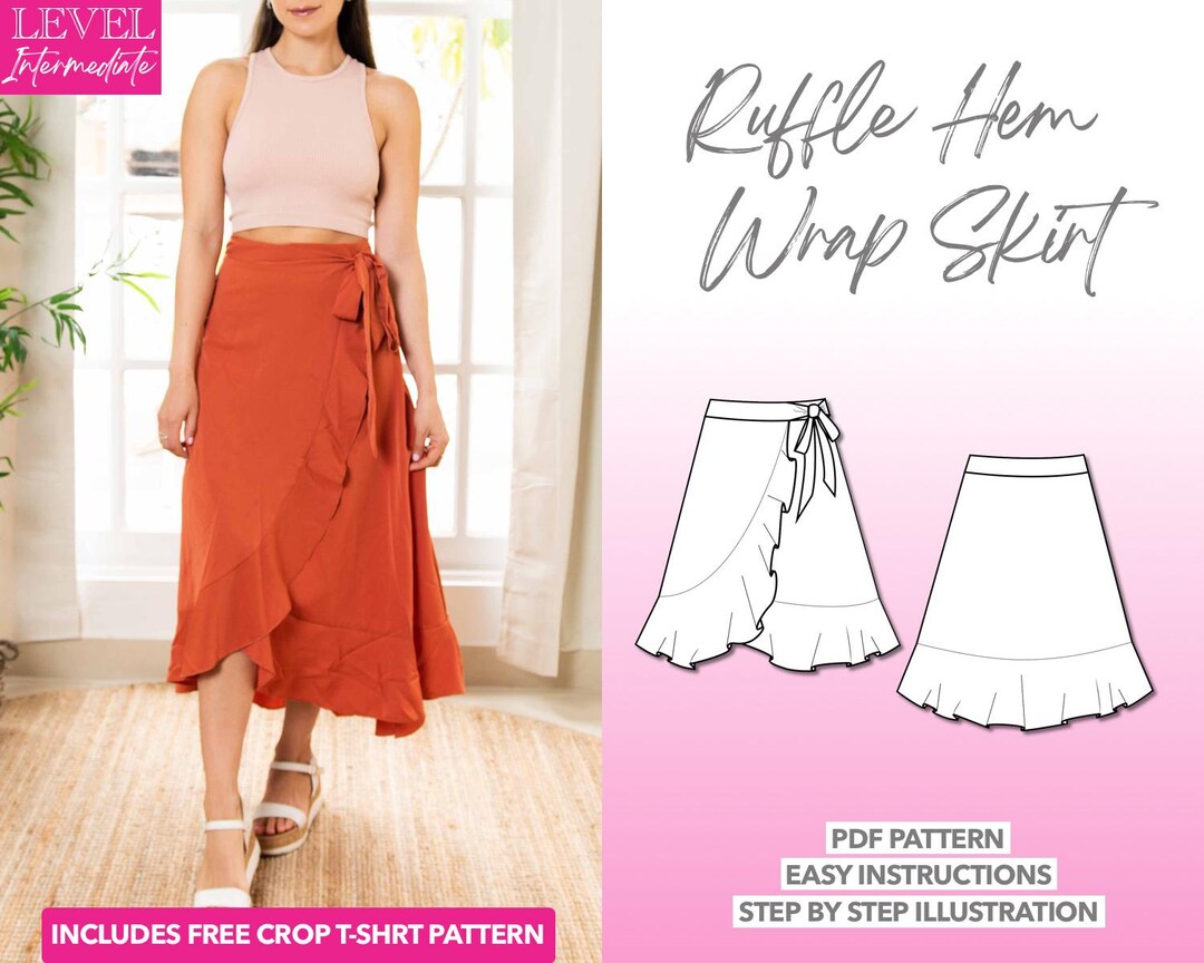 RUFFLE HEM WRAP SKIRT STITCHED IN TIME
