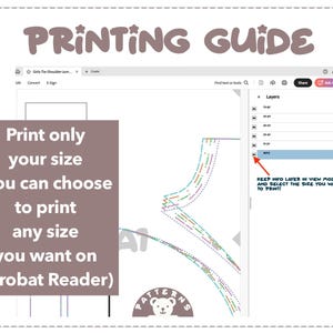 Girls Tie Shoulder Jumpsuit sewing pattern printing guide.